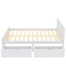 Bed Frames - White + Solid Wood(2) - View 4