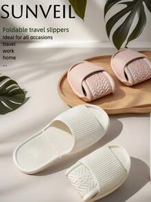 EVA Foldable Travel Slippers, Portable Anti-Slip Collapsible Waterproof Slipper, Suitable For Travel, Home, Hotel, Outdoor, Bathroom, Popular Gift For Christmas, Valentine's Day, Unisex Couples