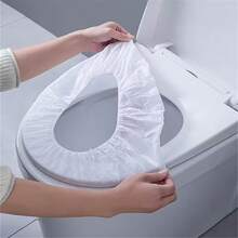 5/10pcs Premium Waterproof Disposable Toilet Seat Covers, Thick Non-Woven Toilet Seat Pads - Soft, Elastic, Waterproof, Anti-Fouling - Ideal For Travel And Home Use