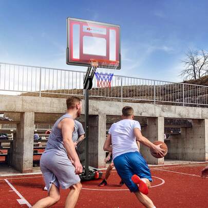 COSTWAY Portable Basketball Hoop System 5-10 FT Adjustable With Weight Bag Wheels Outdoor