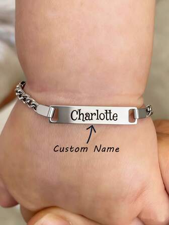 suteyi Pulseras personalizadas para niños: de acero inoxidable con nombres personalizados, un regalo perfecto para niños.