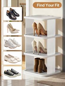 Shoe Rack For Closet, Space Saving Shoe Organizer, Sturdy Storage Shelf, Closet Organizers And Storage, Shoe Cabinet For Upright Or Upside Down, Large Space Fit All Shoe Sizes, Stackable Free Standing Shoe Rack For Entryway, Garage, Corridor, Apartment Essentials, Home Organization - White - View 2