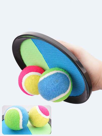 1 Set Juego de Lanzar y Atrapar - Juego de Pelota Deportiva, Juguetes de Pelota Pegajosa de Plástico y Nailon (2 Raquetas + Pelotas Suaves de Goma TPR y Tela), Adecuado para Toda la Familia - Impermeable, Excelente para Playa, Piscina, Patio, Exterior - Juego Interactivo Familiar - Regalo de Cumpleaños para Niños y Niñas, Perfecto para Patio Trasero, Fiesta, Camping, Hogar (Azul y Rosa)