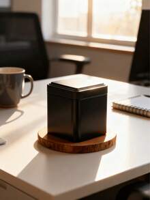 6pcs/Set Or 2pcs Classic Square Tea Tin Canisters, Size: 7 X 7 X 8.5cm, Black Metal Material, Suitable For Storing Tea, Coffee, Flour And Spices, Includes Rewritable Labels, Airtight Seal, Ideal For Kitchen And Pantry Organization - Black - View 4