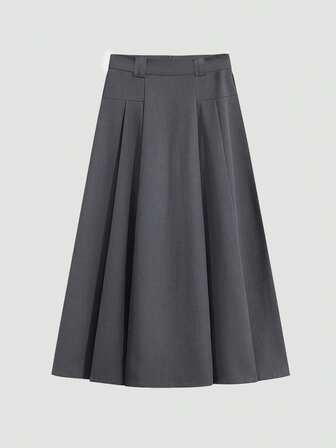 女士新款时尚百搭休闲/办公室通勤褶皱设计，简约纯色高端灰色，优雅休闲，适合通勤、办公室和日常休闲穿着