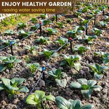 110FT Quick-Connect Drip Irrigation Kit, Garden Watering System DIY Automatic Irrigation Equipment Set For Lawn Raised Bed Greenhouse Plant Watering With 1/4'' Tubing, Drip Emitters, Connectors - Default Color - View 7