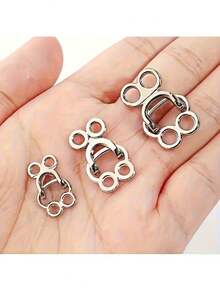 10pcs Metal Alloy Invisible Buttons For Jackets, Coats, Jeans, Skirts, Sewing Accessories - Silver - View 2