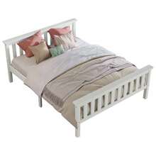 Cabeceros de cama - Blanco + Madera Maciza - Ver 7