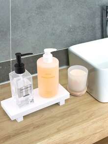 Bathroom Rustic Style Wooden Base Tray Kitchen Countertop Decoration Bathroom Soap Box Rack, Can Store Cosmetics, Soap Dispensers, Jewelry, Watches, Perfume Storage, Suitable For Bathroom, Dressing Table, Candle Display Rack - Multicolor - View 10