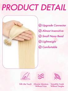 Extensions de cheveux à anneau nano de 12 à 24 pouces, extensions de cheveux humains Remy pré-liées à anneau nano, extensions de cheveux à anneau nano à fusion à froid, extensions de cheveux à embout nano, 50 mèches d'extensions de cheveux humains Remy, convient à tous, invisible, naturel - S60 - Voir 5