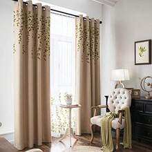 Melodieux Cortina Transparente con Bordado de Flores para Sala de Estar, Dormitorio, Estilo Granja, Bolsillo para Barra de Gasa, Blanco/Azul, 52 x 84 Pulgadas (1 Panel)(213.4An x 254Al cm (1 Paneles) Flor Verde) - Multicolor - Ver 2