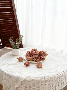 5个仿真菠萝花头，人造花，可用于DIY花束、花环、糖果盒装饰、胸花、头饰、生日蛋糕装饰、家居装饰、新娘手捧花、婚礼装饰、房间装饰、厨房装饰、餐厅装饰、卧室装饰、新年装饰、户外花园、开季装饰 - 咖色-252 - 查看 5