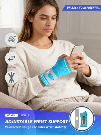 VBOSI 1 Piece Adjustable Wrist Support Brace With Removable Metal Splint – Carpal Tunnel Stabilizer For Left Or Right Hand, Men & Women