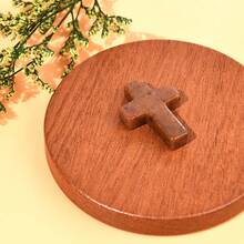 1pc Natural Crystal Cross Pendant, Jade Stone Cross Necklace Accessory, Christian Jesus Small Gift, Jesus' Love, New Year, Easter, Thanksgiving Small Gift - Multicolor - View 7