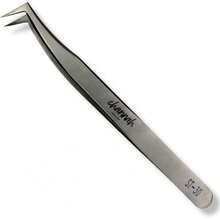 pinzas para extensión de pestañas para aplicación de pestañas, herramienta profesional de aplicación de pestañas curvadas y rectas para extensiones de pestañas - Plateado - Ver 3