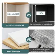 Libreros De Madera Modernos 5 Niveles Con 2 Cajons,  Organizador De Almacenamiento De Estantería, para sala de estar, estudio y oficina - Blanco - Ver 7