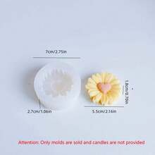 DIY Candle Making Mold - 1PC Heart Center Daisy Shape Silicone Mold For Handmade Aromatherapy Soy Wax Candles,Reusable Silicone Mother's Day, Home Decor Craft Supplies,Easy Use Silicone Mold For Creating Romantic Handmade Candles - Multicolor - View 10