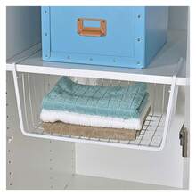 2 piezas Cestas de almacenamiento bajo el gabinete, Cestas de almacenamiento de alambre metálico colgantes para cocina, oficina, sala de almacenamiento, baño y gabinetes - Multicolor - Ver 6