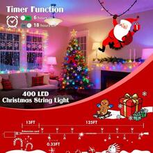 240 LED 88 pies Luces de cadena conectables para interiores y exteriores, luces blancas cálidas con efecto de parpadeo, con temporizador, para dormitorio, aula, boda, árbol, patio y decoración - Aplicación + 400 LED inteligentes - Ver 3