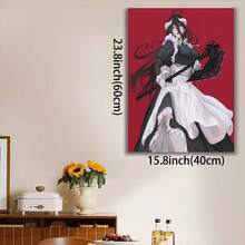 Framed Anime Poster Overlord Albedo Poster Elegant Room Aesthetic Canvas Art Posters And Wall Art Pictures Printed Modern Home Bedroom Decoration Modern Art Room Decoration For Bedroom, Living Room, Corridor, Office, Ideal Gift, Canvas Printing   Room Decor - Đóng khung - Xem 3