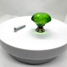 30mm Smooth Round Glass Cabinet Door Knobs/Pulls, Colorful Drawer Handles Suitable For Home, Cabinet, Drawers And Dresser, With Screws - Multicolor - View 53