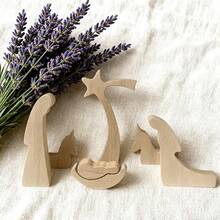 Artisan Minimalist Nativity Set - Handcrafted Wooden Figures For Modern Christmas Displays, Halloween Arrangements & Year-Round Spiritual Accents,Christmas Decoration Room Decoration Christmas - Birth Wooden 7-piece Set - View 7