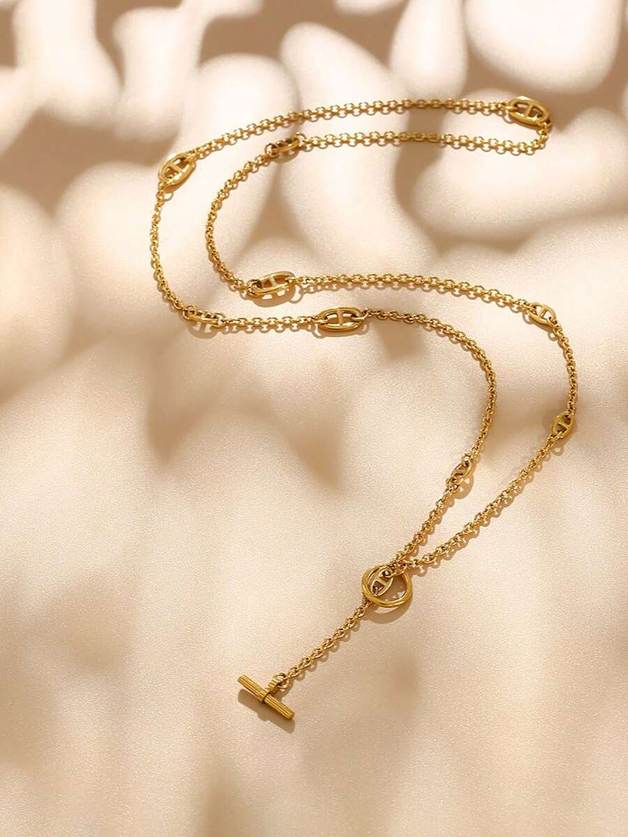 1件时尚欧美简约别致猪鼻子双层项链，适合派对、音乐节佩戴，也是送给朋友的礼物。 - 豬鼻子項鍊 - 查看 1