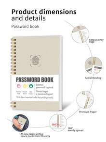 Trees 1 Of 120 Pages Simple Password Book, A6 Minimalist Advanced Address Password Manager With Website Password Quick Access Username And Password Storage Perfect For Home Office Internet Computer Logins,School Office Supplies Gifts For Women - Multicolor - View 4