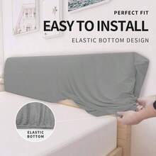 - Funda elstica para cabecero de cama, pequea funda cuadrada de jacquard, a prueba de polvo para recmara matrimonial, gris claro - Doble + Gris,claro - Ver 5