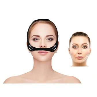 Non-Silicone Facial Tape For Temporary Smoothing Patches Between Eyes And Forehead To Achieve Instant Face Contouring And Lifting Appearance With V-Line Look Enhancement In Black Size S