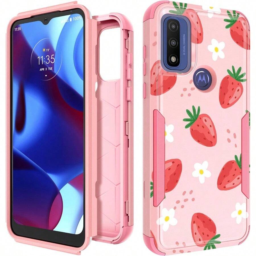 Motor Moto G Pure/G Power 2022 Case/G Play 2023 CaseWomen Girls C Strawrry Style Eavy Duty Military E Tctive Sockof G Pure/G Power 2022/G Play 2023  Pone Cases - 草莓 - 查看 1