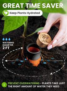 4 Pcs Ollas Terracotta Watering Pots Large - 14 Oz Self Watering Planter Insert Olla Watering System For 1-Week Easy To Refill - Clay Plant Watering Globes For Outdoor & Indoor Plants [4, ] - 4pcs black - 查看 3