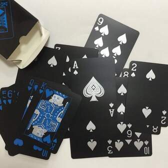 Stylish Black Spade Ace Pattern Sticker, Personal Privacy Protection Sticker, Cool Birthday Gift, Credit Card, Transaction Card, Transportation Card Sticker, Black PVC Waterproof Poker Cards, Board Game Playing Cards