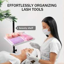 HMQ beauty 睫毛托盘支架 可调节塑料必备收纳架 适用于睫毛嫁接工具 化妆品收纳托盘 睫毛配件 - 彩色 - 查看 3