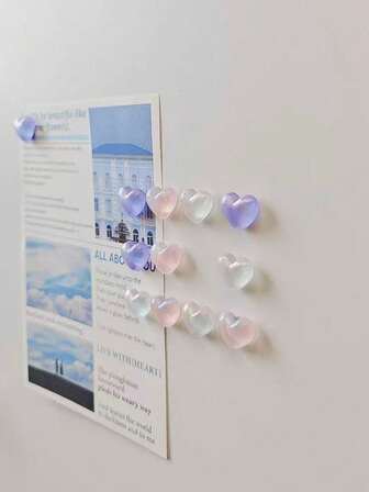 12个极光心形冰箱贴，留言板磁贴，适用于冰箱、厨房、卧室、办公室和墙面装饰，现代家居装饰配件