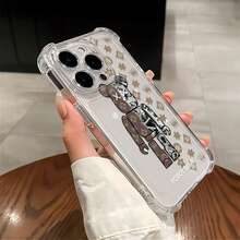 Estuche para teléfono estilo oso Compatible con estuches para teléfonos   17  16 Pro Max  15 Pro Max  13 y  12 Hecho de material de TPU, brinda protección contra golpes y caídas Es un gran regalo para familiares, amigos, novios, novias y Halloween - transparente - Ver 4