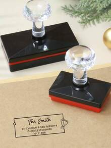 Customized Stamp, Wedding Stamp, Personalized Name Stamp, Customized Address Stamp, Large Square Personalized Paper Bag Sealing Stamp, Customizable Signature Stamp, Christmas, Christmas Gift, Bride And Groom, Party, Reusable, Envelope, Backpack, Gift Packaging - Style a - View 4