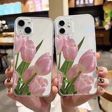 Funda de teléfono: Funda de teléfono transparente con patrón de tulipán y impresión UV para iPhone 16/ 16Plus/ 16Pro/ 16ProMax 13/ 13Pro/ 13ProMax 12/ 12Pro/ 12ProMax 11/ 11Pro/ 11Pro Max 7/ 8 X/ xs - Estilo 1 (1 pieza) - Ver 6