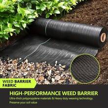 1 Pack, Garden Barrier Landscape Fabric, Block Fabric, Woven Mulch For Landscaping Ground Cover Control Fabric, Black Garden Bed Liner - Black - View 10