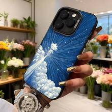 Cubierta de teléfono con diseño de estrellas y nubes azul oscuro con personaje mágico brillante para iPhone ideal para amantes de la fantasía y estilo único Aplicable a los teléfonos de la serie Apple y Galaxy - Negro - Ver 6