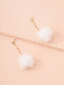 Pom-pom Drop Earrings