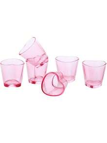 6/12Pcs Heart Shaped Shot Glasses Set 1.5 Oz Clear Cute Mini Shot Glasses Tequila Heart Cup For Tequila Vodka Party Valentine's Day Christmas Back To School