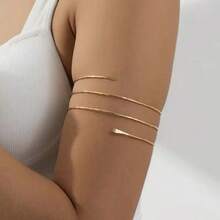 Women's Adjustable Arm Bracelet With Minimalist Wrap Design, Modern Accessory - 金色 - 查看 1