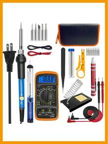 Kit de Soldador Eléctrico Con Herramientas Puntas Multímetro y Estuche
