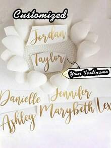 Bộ 5 nhãn dán tên tùy chỉnh/1 nhãn dán quà tặng, nhãn dán tên, nhãn dán tùy chỉnh, nhãn dán tên, nhãn dán ngày tháng, quà tặng tự làm, thủ công, chữ viết tay, nhãn dán đám cưới, nhãn dán quà tặng. Nhãn dán tên ba chiều có thể tùy chỉnh, thích hợp cho chai nước, đồ dùng cá nhân, cốc thủy tinh, cuộn giấy, bóng bay, nhãn dán thư pháp, trang trí hộp quà, quà tặng đám cưới. - nhiều màu - Xem 16