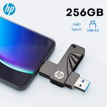 Ổ đĩa USB 3.2 HP Type-C 64GB, USB Stick 128GB, ổ đĩa flash OTG 256GB, ổ đĩa U cho điện thoại thông minh, máy tính - Màu xám đen - Xem 11