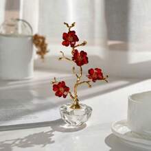 1pc Handmade Elegant Crystal Plum Blossom Decor - Home Decoration, Suitable For Living Room, Bedroom, Study, Dining Table, Christmas, Halloween, Valentine's Day, Mother's Day, Various Holiday Gifts