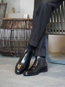 Men's Retro Handmade Chelsea Boots, Classic British Style High-Top Short Boots