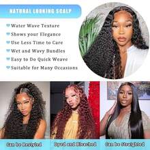 Jerry Curly Human Hair Bundles 20 22 24 Inch 12A Burmese Deerp Curly Bundles Human Hair 100% Unprocessed Wet And Wavy 3PC Bundles Human Hair Extensions Natural Black - Natural Black - 查看 3