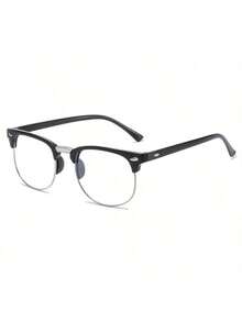 1pc Square Half Frame Personalized Fashion Glasses Casual Shades Accessories - Multicolor - View 9